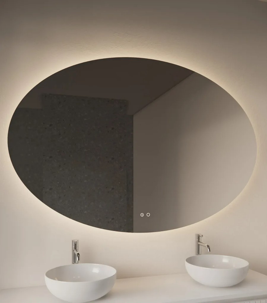 Gliss Design Oval spiegel met LED-verlichting 120x80cm