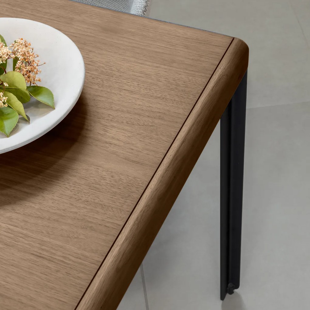 Kave Home Nadyria Design Eettafel Uitschuifbaar Walnoot 160-200 Cm