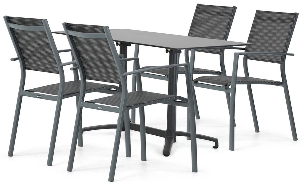 Tuinset 4 personen 140 cm Aluminium Grijs Lifestyle Garden Furniture Sella/Marano