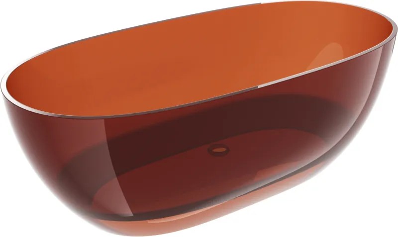 Mexen Pure aarde vrijstaande transparante badkuip 170 x 80 cm, chromen stop - 58071708005