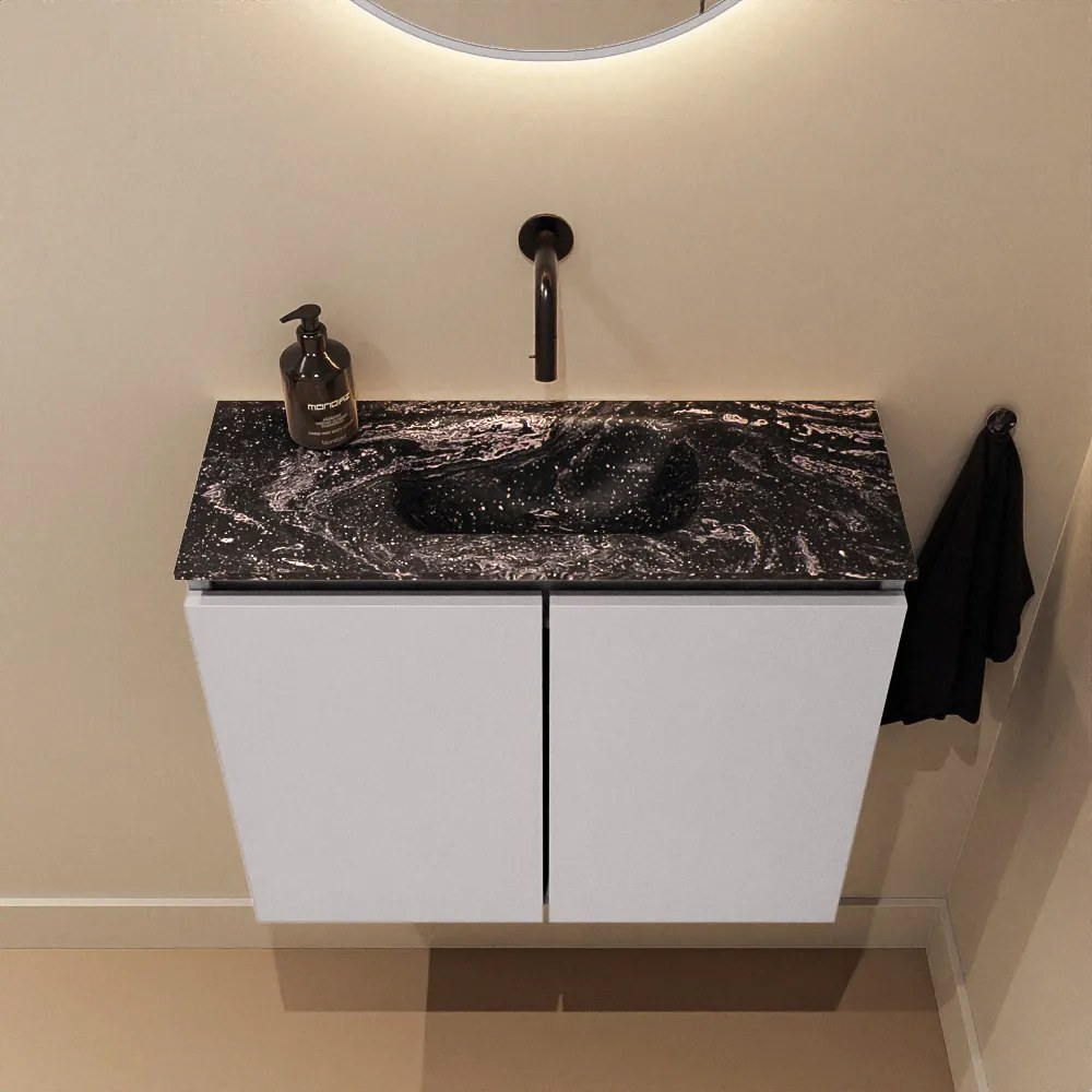 Mondiaz Ture DLux toiletmeubel 60cm cale met wastafel lava midden zonder kraangat