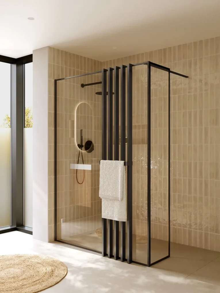 Riho Define inloopdouche l-vorm 140x40x200cm ijzer verouderd mat
