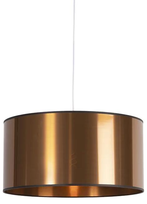 Eettafel / Eetkamer Art Deco hanglamp wit met koperen kap 50 cm - Pendel Modern E27 rond Binnenverlichting Lamp