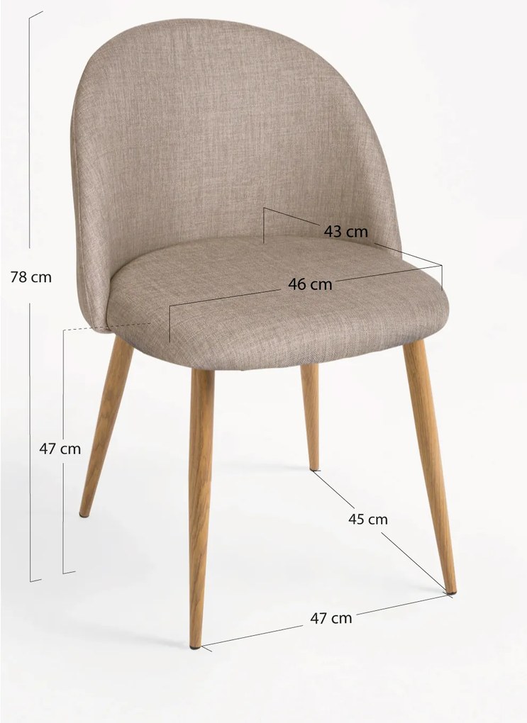 Pak 4 Vint Stoffen Stoelen