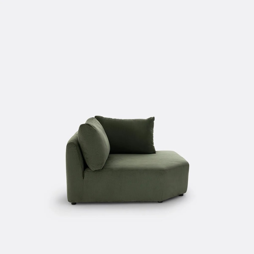 Moduleerbare hoekbank ribfluweel, Monica