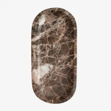 Decoratieve Schaal Van Natuurlijk Steen Ceranova ↔︎ 30 Cm & Bruin Marmer Emperador - Sklum