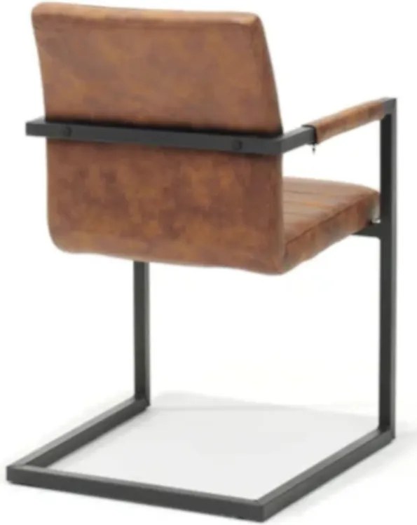 Eetkamerstoel - Apollo II - stof Bull lederlook cognac