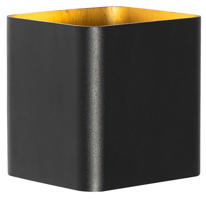 Moderne wandlamp zwart incl. LED IP54 vierkant - Evi