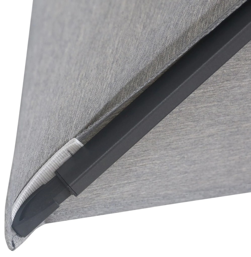 Zweefparasol 3x3.5m S2 Excellent (incl. voet + hoes) Grijs-antraciet Camello Luna