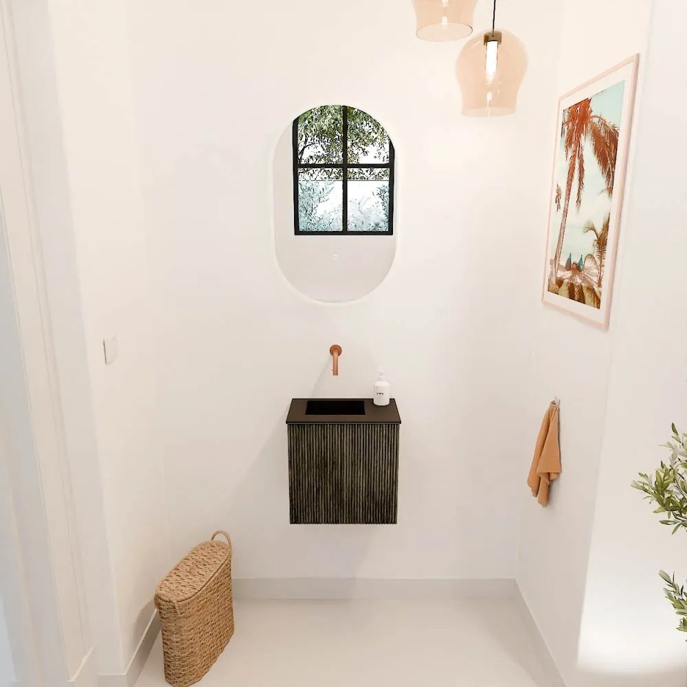 Mondiaz Joya 40cm toiletmeubel shadow met wastafel faye links zonder kraangat urban