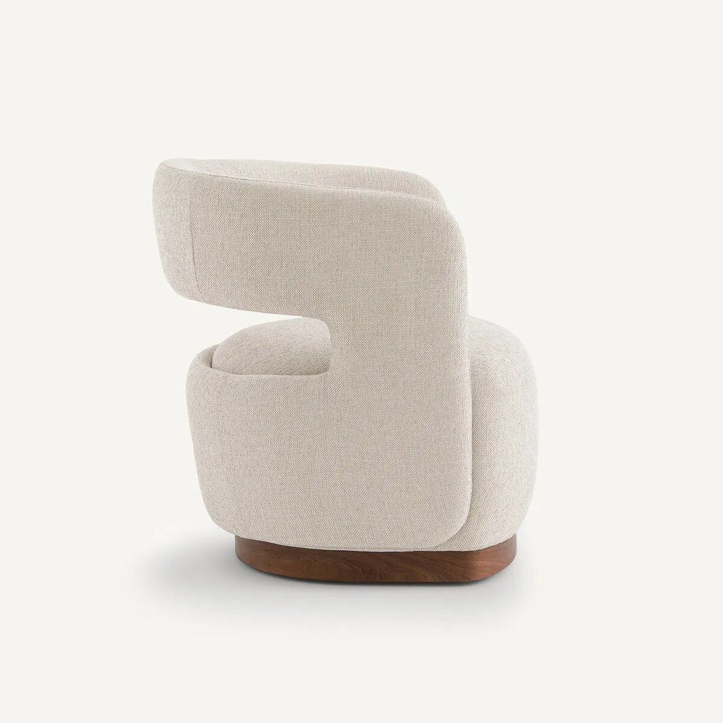 Jesper gestructureerde draaifauteuil met walnootfineer onderstel
