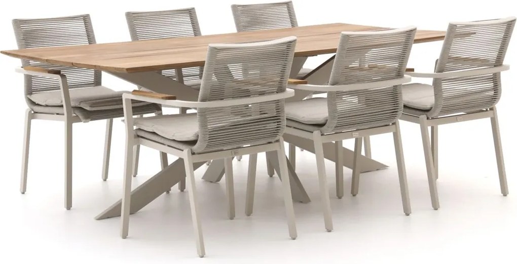 Diningset Bellagio  | 6 personen teakhout | Tuinset stapelbaar | 7-delig | Kees Smit Tuinmeubelen