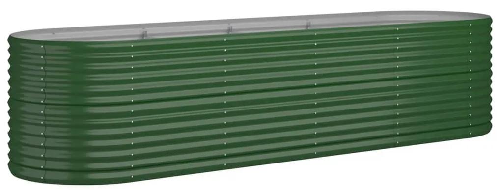 vidaXL Plantenbak 296x80x68 cm gepoedercoat staal groen
