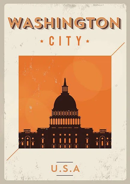 Foto Typographic Washington City Poster Design, kursatunsal