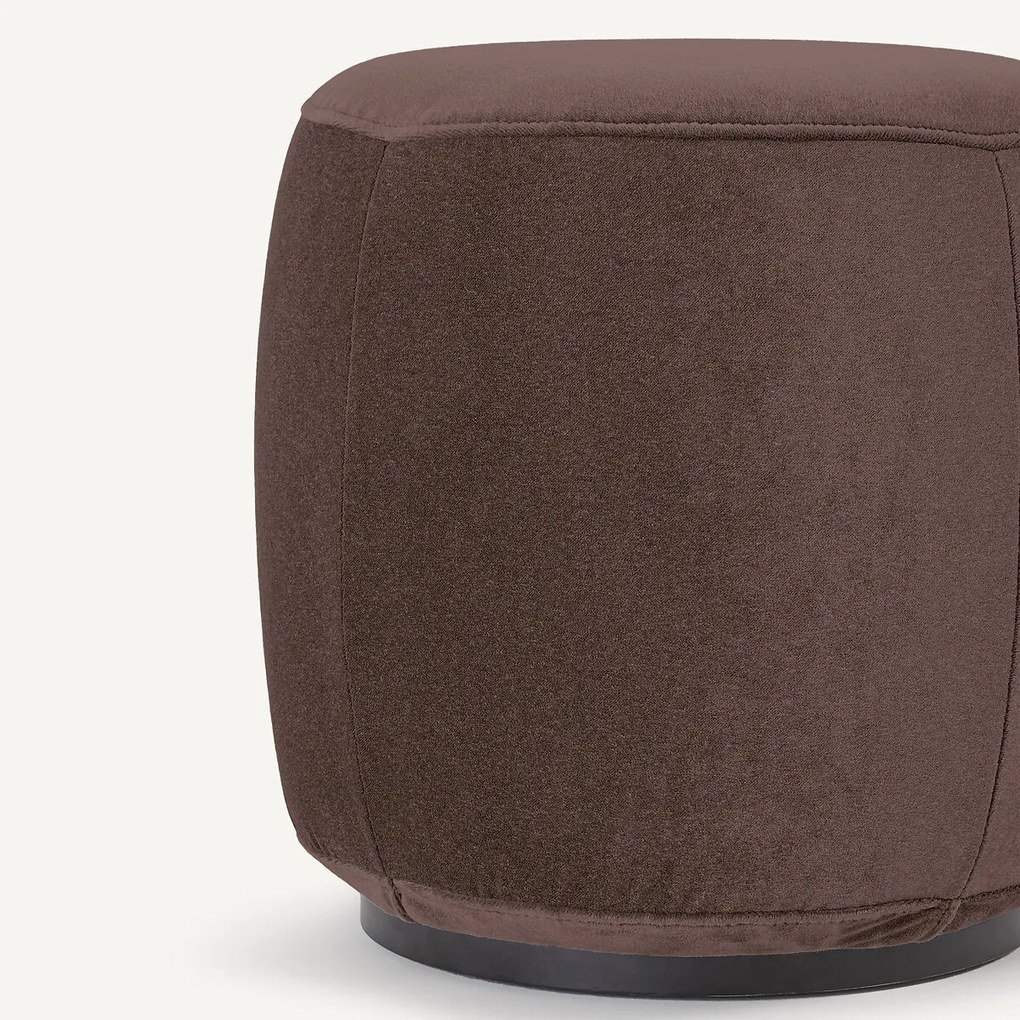 Voetenbank van linnen fluweel, Rosebury, ontwerp Emmanuel Gallina