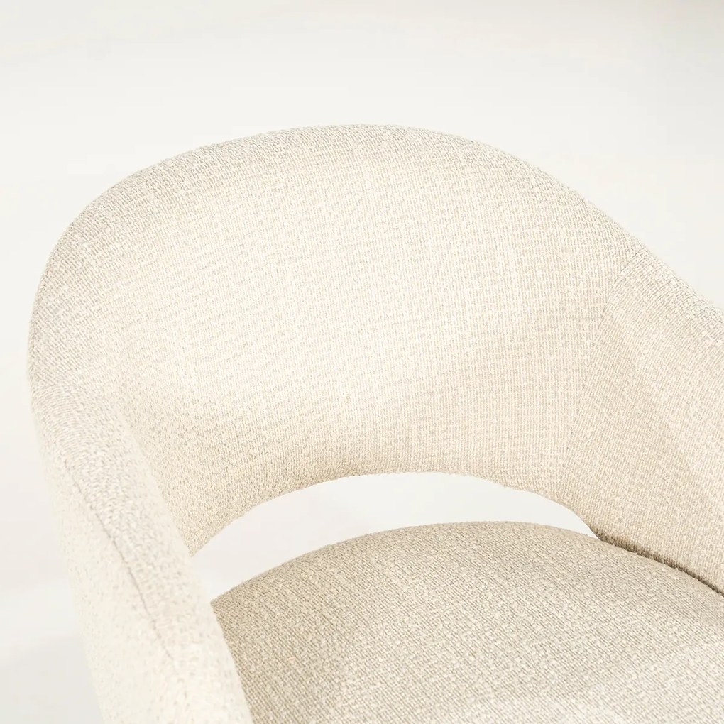 By-Boo Story Wit-frame Eetkamerstoel Beige