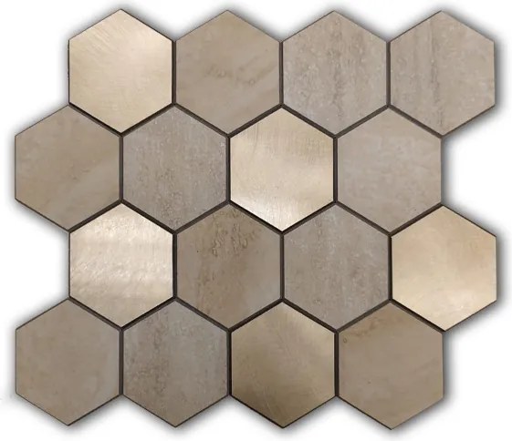 Zelfklevend Hexagon XL Cashmere - 29.2 cm x 25.4 cm x 0.33 cm | 0.5 kg | Paneli zelfklevende steenstrips