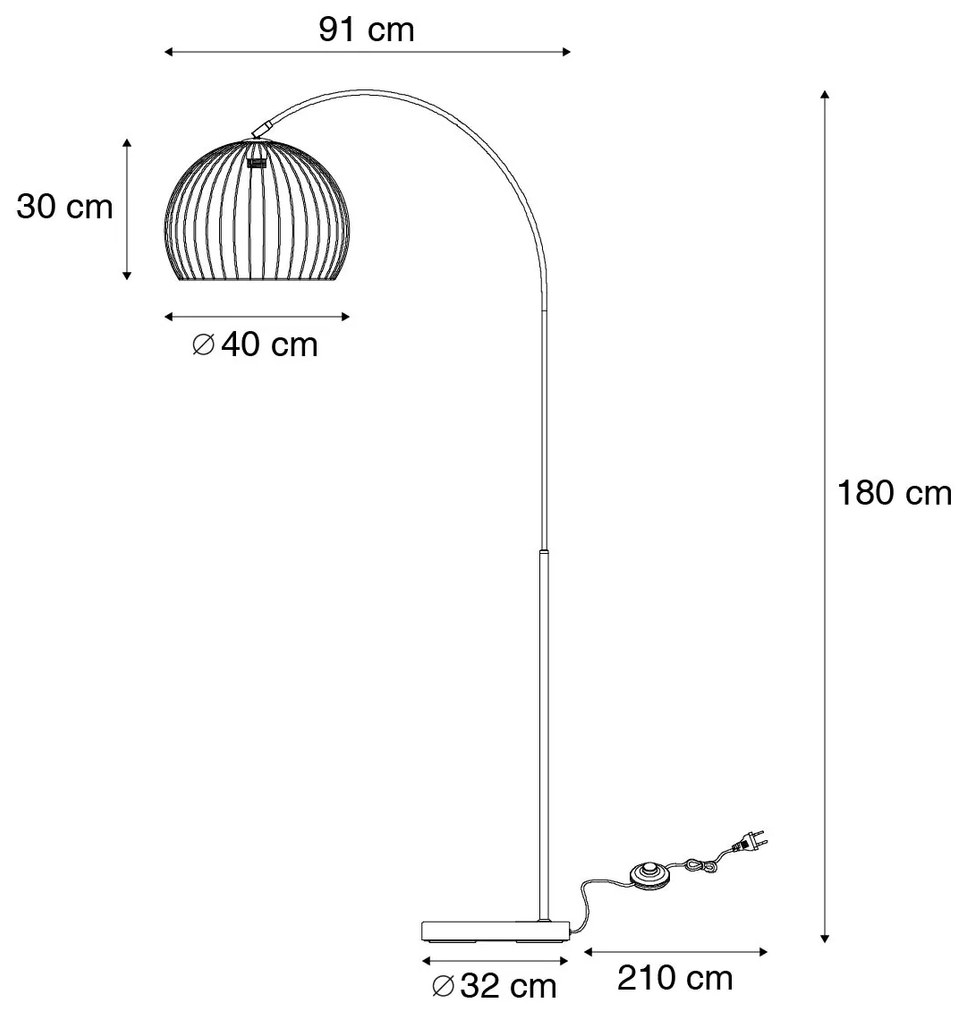 Eettafel / Eetkamer Moderne vloerlamp zwart - Koopa Modern E27 rond Binnenverlichting Lamp