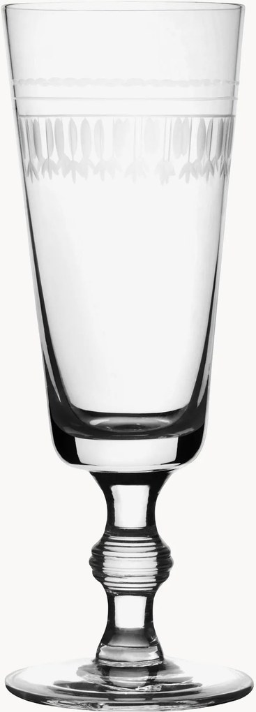 Mondgeblazen kristallen champagneglazen Ovals, 4-delig