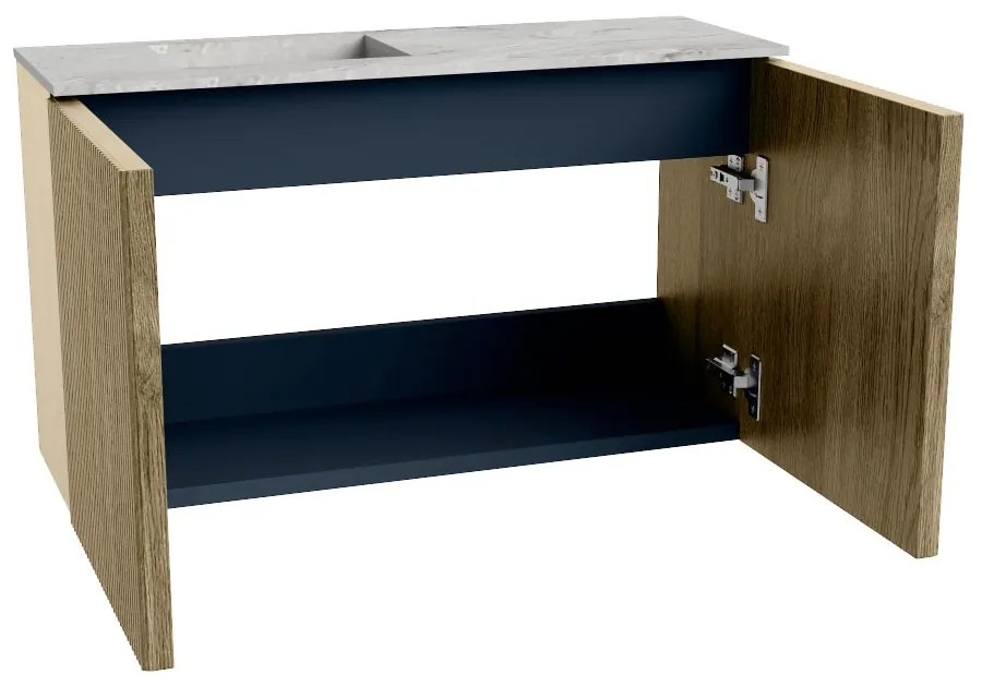 Mondiaz Joya DLux 70cm toiletmeubel dusk met wastafel faye links zonder kraangat glace