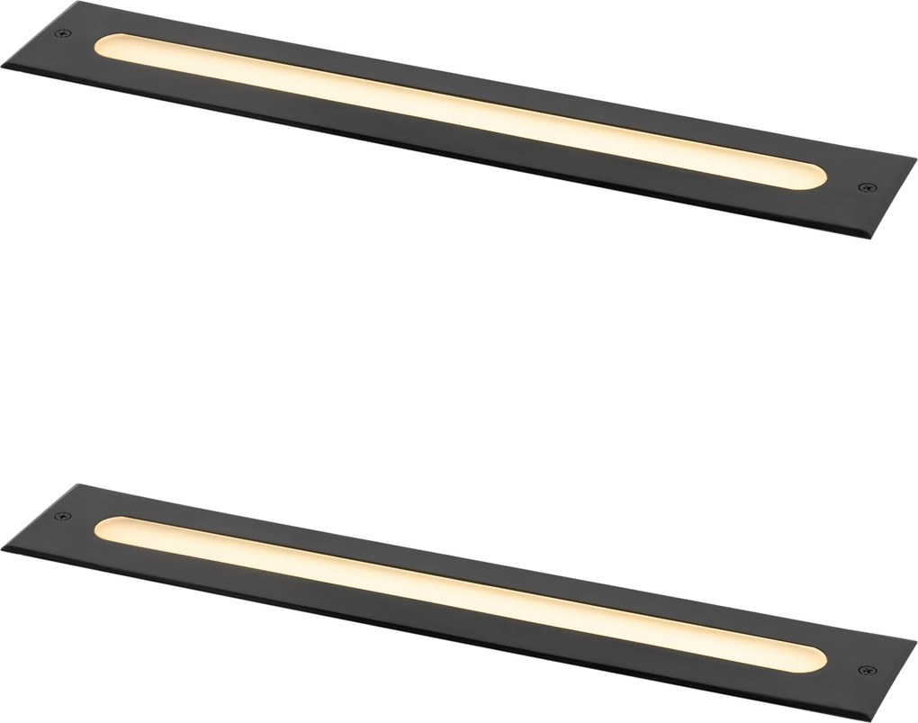 St van 2 moderne grondspots zwart 50 cm incl. LED IP65 - Eline