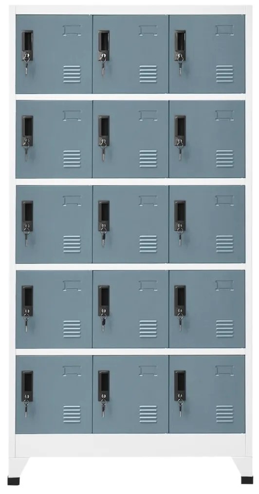 vidaXL Lockerkast 90x40x180 cm staal lichtgrijs en donkergrijs