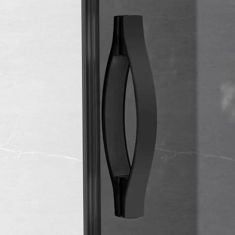 Gelco Sigma douche schuifdeur voor hoekinstap 90cm helder glas zwart mat