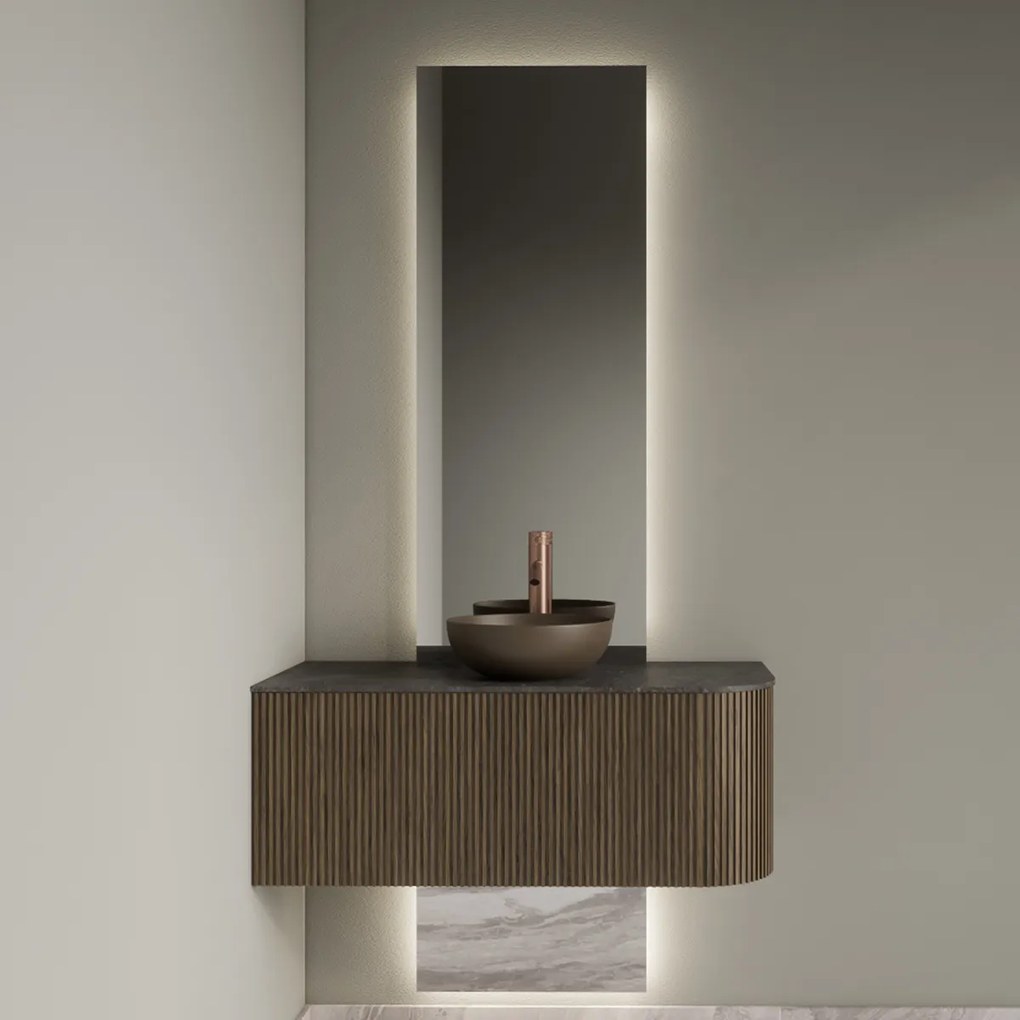 Gliss Design Celeste spiegel tweedelig rechthoekig 40x165cm met handsensor