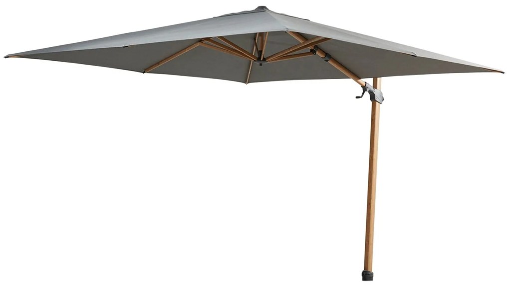 4-Seasons zweefparasol Siesta Premium 300 x 300 - woodlook/charcoal met voet en hoes