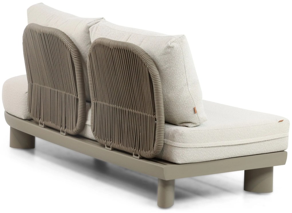 Santika Furniture Santika Guss Open Bank Links Organisch Aluminium/rope Grijs