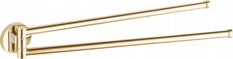 Mexen Remo dubbele draaibare handdoekhouder, goud - 70507255-50