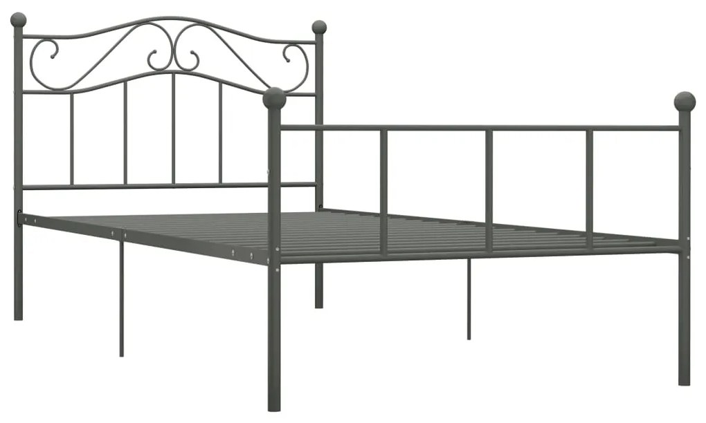 vidaXL Bedframe metaal grijs 100x200 cm