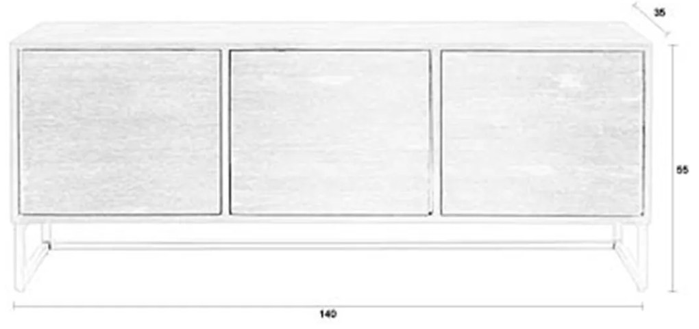 Dressoir Van Donker Teakhout - 140x35x55cm.