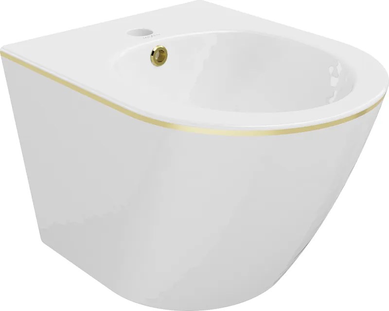 Mexen Lena bidet hangend, wit/gouden lijn - 35224805