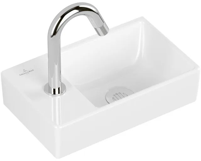 Villeroy & Boch Avento fonteinset - 36x22x11cm - kraangat links - chromen fonteinkraan - glans wit 4300s301