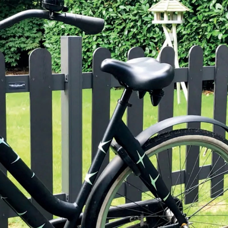 Tuinhek composiet Classic antraciet met antraciet aluminium gepoedercoat frame (180 x 80 cm)