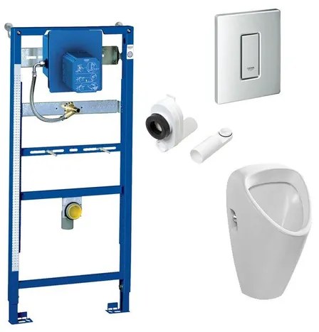 Jika Euroline urinoirset met Grohe Rapid SL inbouwreservoir en Grohe Skate bediening wit 0729233/0729210/0770275/ga38710/0700009