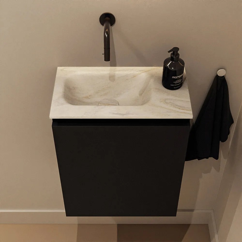 Mondiaz Ture DLux toiletmeubel 40cm urban met wastafel ostra links zonder kraangat