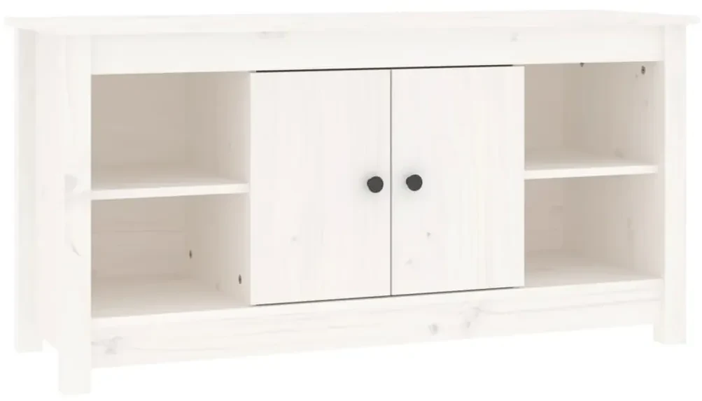 vidaXL Tv-meubel 103x36,5x52 cm massief grenenhout wit