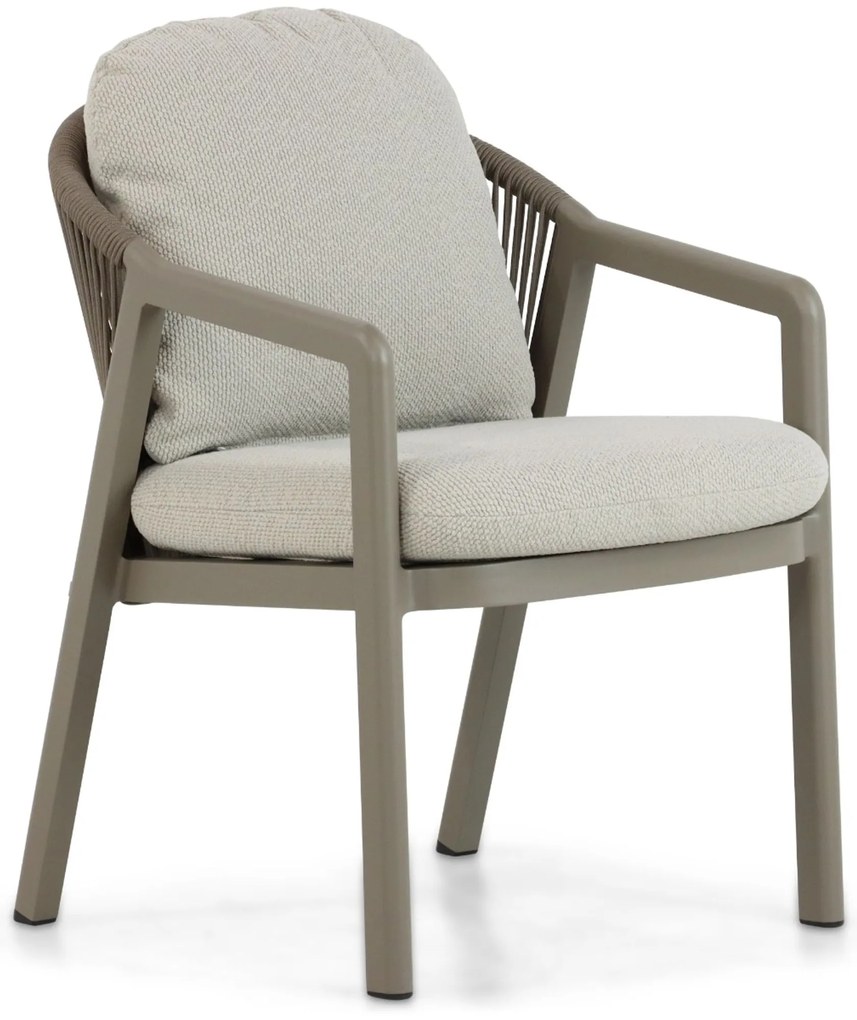 Tuinset 6 personen 240 cm Aluminium/rope Taupe Santika Furniture Santika