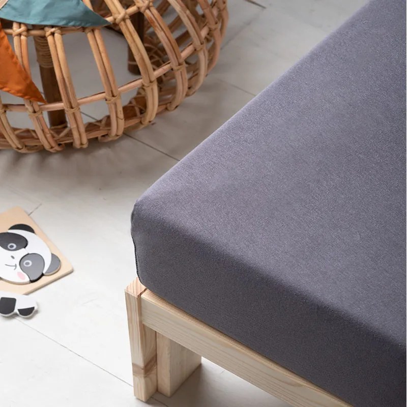 Fresh&Co Kids Jersey Hoeslaken Kids - Antraciet Wiegje - 40 x 80/90