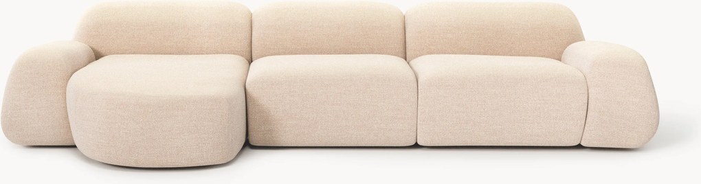 Modulaire bouclé hoekbank Wolke (4-zits)