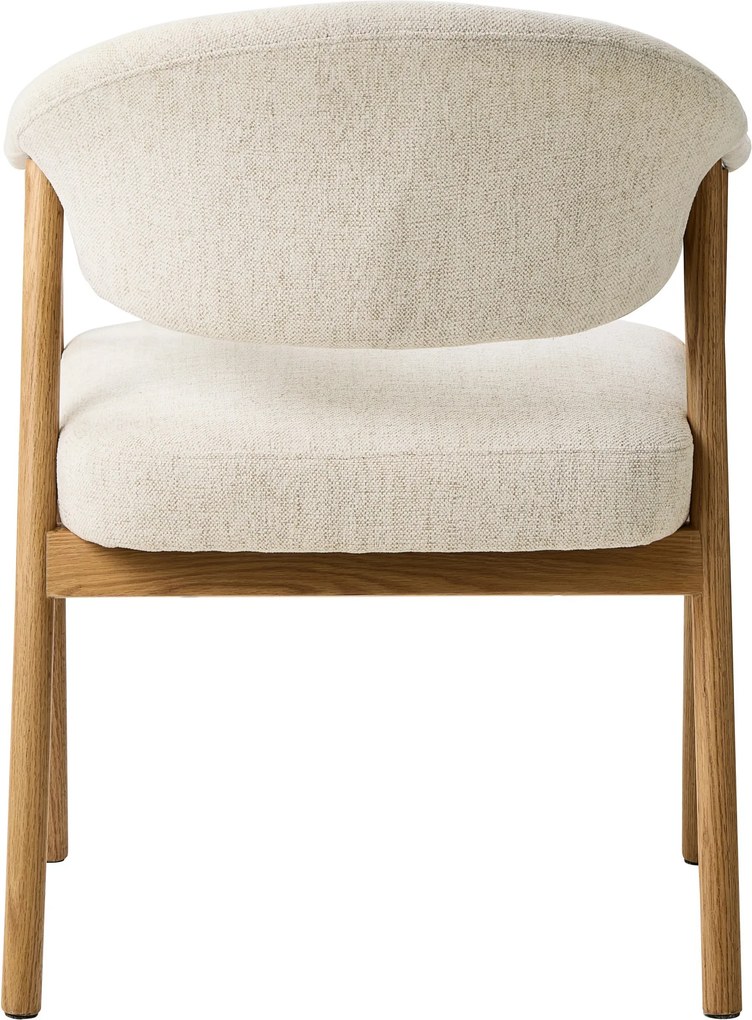 GARDA crème beige (stof Harmony 110) / natuurlijk eiken - GESTOFFEERDE STOEL VOOR WOONKAMER/EETKAMER