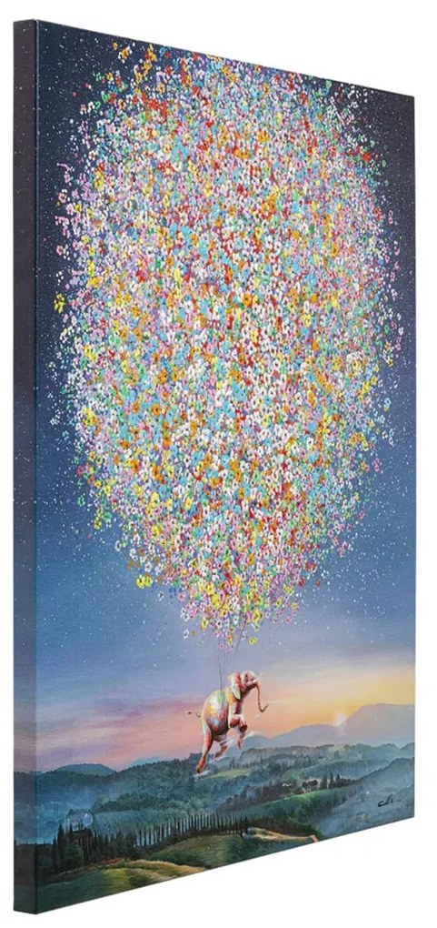Kare Design Flying Elephant At Night Schilderij Vliegende Olifant 80x100