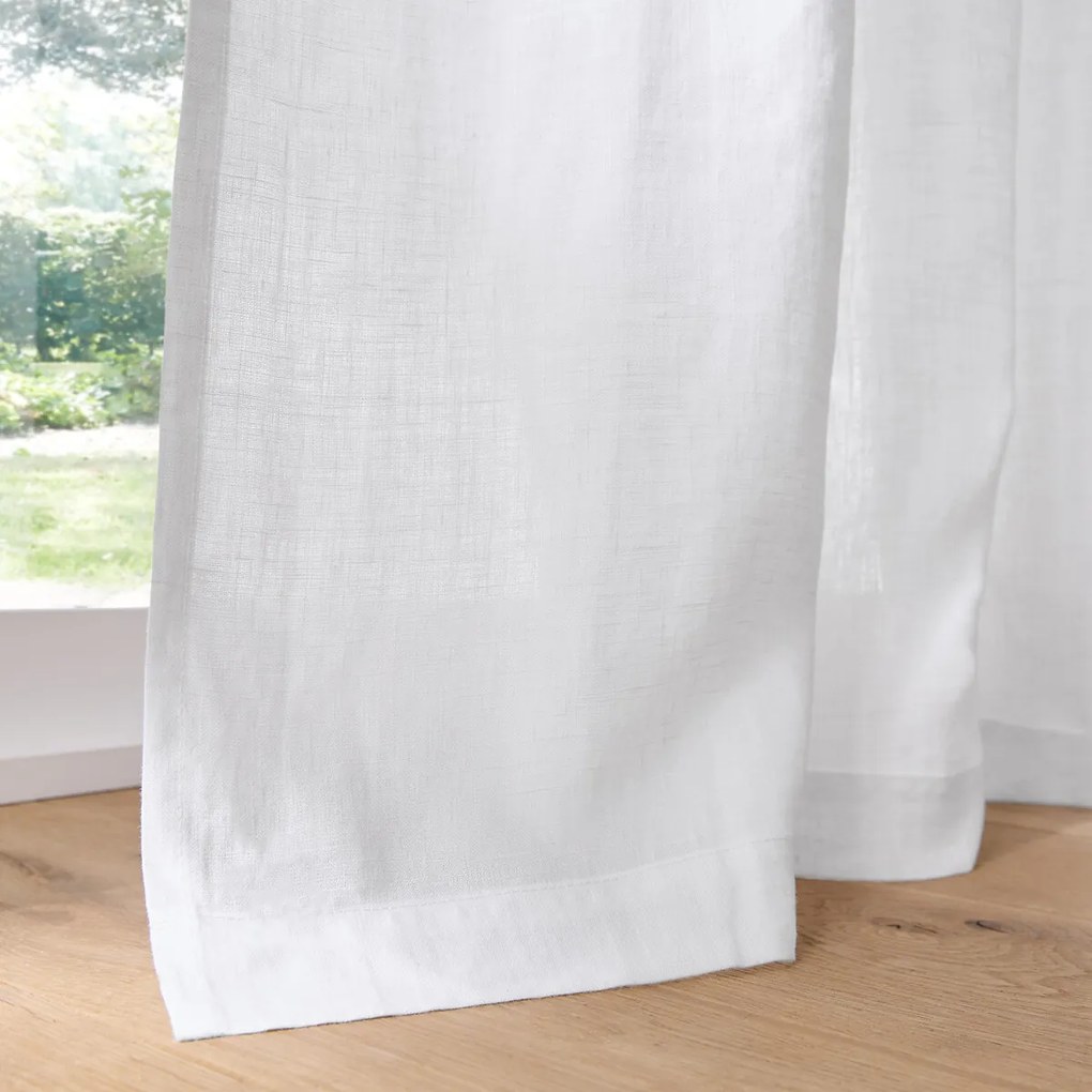 Linnen gordijn met grote breedte en plooien, Onega