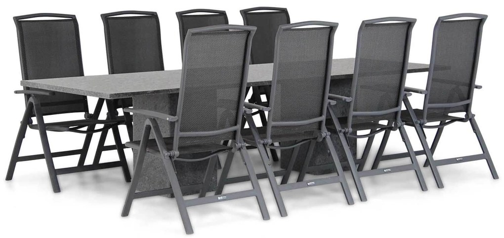 Tuinset 8 personen 300 cm Aluminium/textileen Grijs Lifestyle Garden Furniture Tirana/Graniet