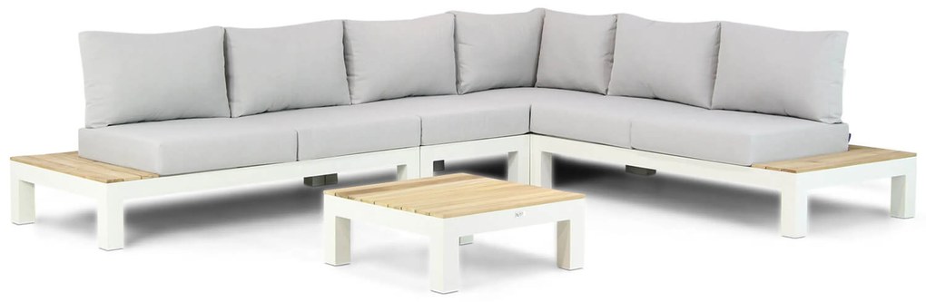 Loungeset 6 personen Aluminium/teak Wit Lifestyle Garden Furniture Ravalla