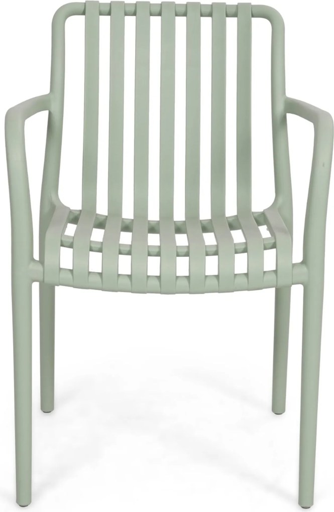 Tuinset Ronde Tuintafel 6 personen 150 cm Kunststof Groen Domani Furniture Alba/Arancia