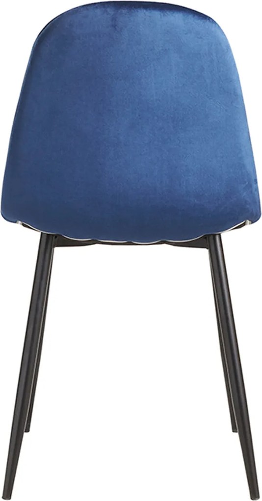 Set 4 Teok Black Fluwelen Stoelen