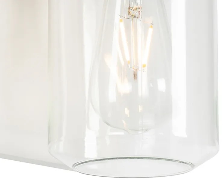 Buitenlamp Moderne wandlamp wit met helde glas IP54 - Marshall Modern E27 IP54 Buitenverlichting cilinder / rond